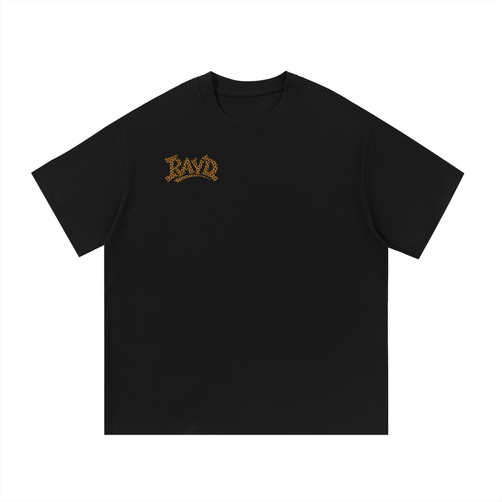 RAYD Leopard Print Tshirt - Black