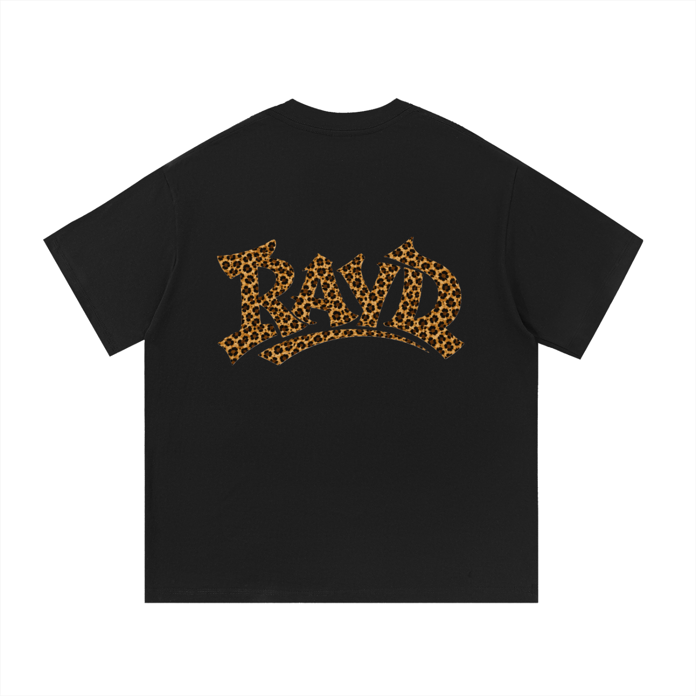 RAYD Leopard Print Tshirt - Black
